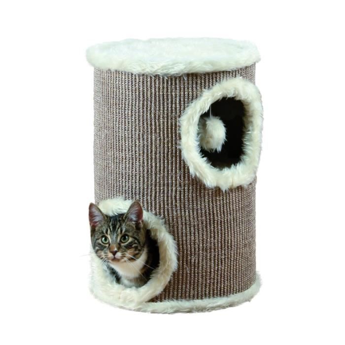 TRIXIE Cat Tower Edoardo Hauteur 50 cm pour chat brun beige avec sisal à griffer