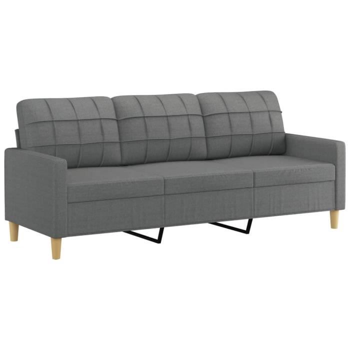 Canapé 3 places - MOTHINESSTO - YY14231 - Gris foncé - Tissu 100% polyester - Design contemporain