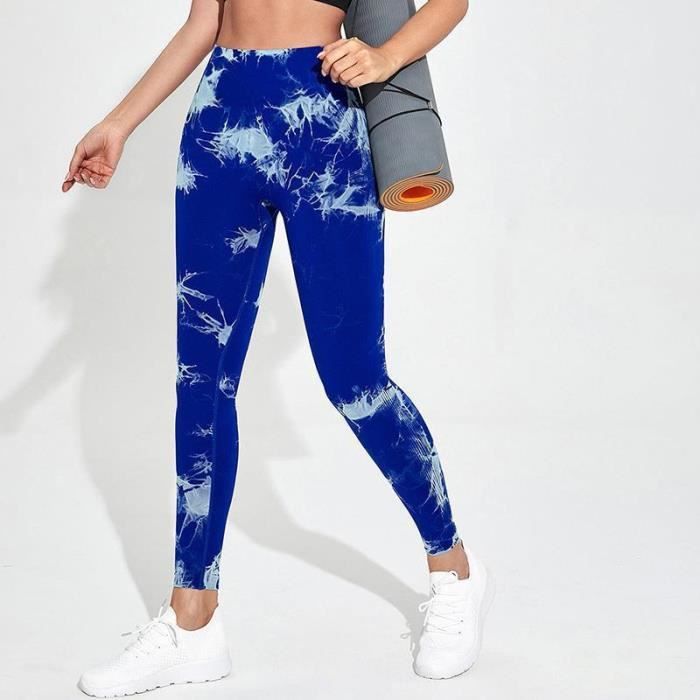 Leggings Femme Push Up Anti-Cellulite Butt Lift Legging de Sport Taille Haute Slim Fit Pantalon De Yoga pour Femmes Bleu bondi