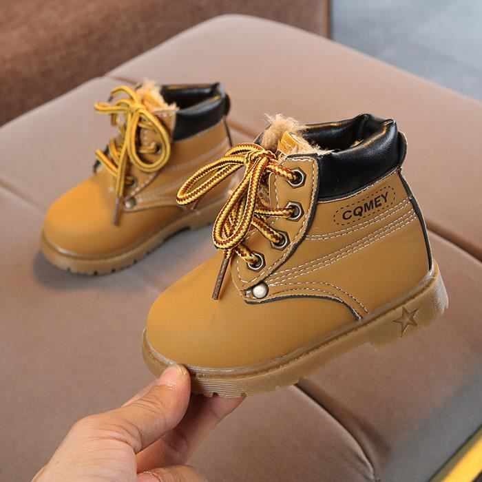 Bottes de neige pour enfants - VITATA - Chaussures chaudes en coton -  Semelle antidérapante - Jaune