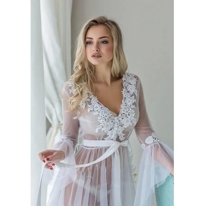 Robe de nuit longue transparente clearance