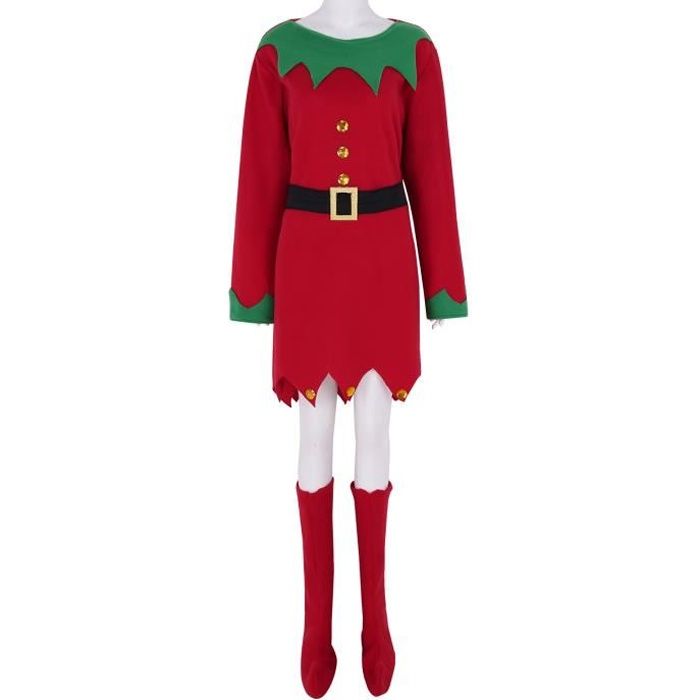 Femme Adulte Robe De Noel Princesse Robe De Bal Fete De Noel Deguisement Performance Cosplay Elf Lutin Jeu De Role Cadeau Rouge Achat Vente Robe De Ceremonie Cdiscount