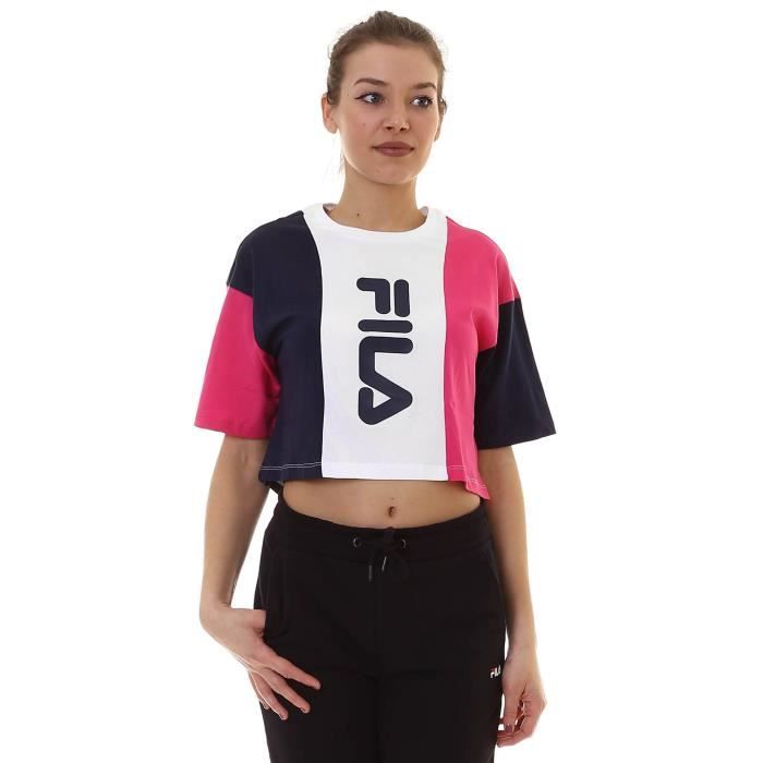 T Shirt Fila T shirt en LIGNE Bai Cropped Tee Femmes Blanc