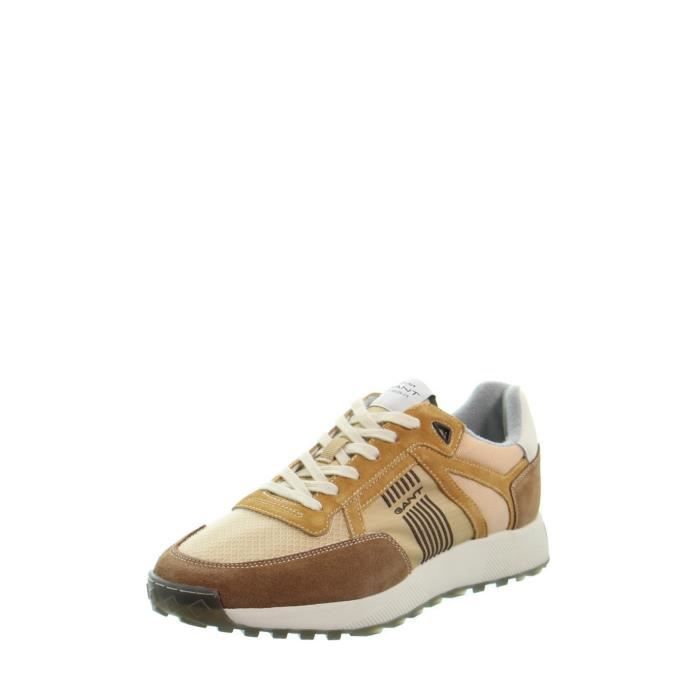 Baskets Homme Gant Garold ref 52359 beige GANT Cuir Lacets Plat Adulte Multi beige Cdiscount Chaussures