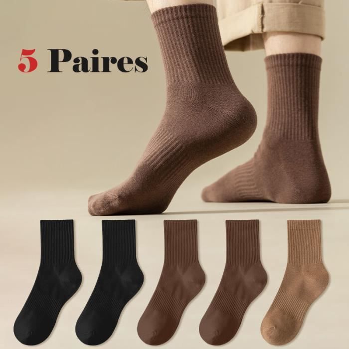 Lot de paires de chaussettes mi-longues en coton pour homme
