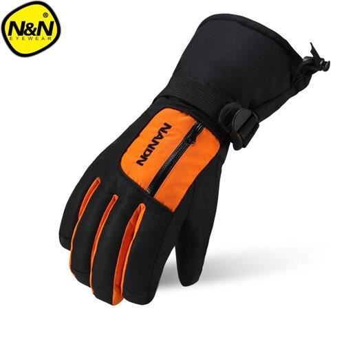 BRUBAKER Gants de Ski Imperméables et Coupe-Vent avec Poche Zippée