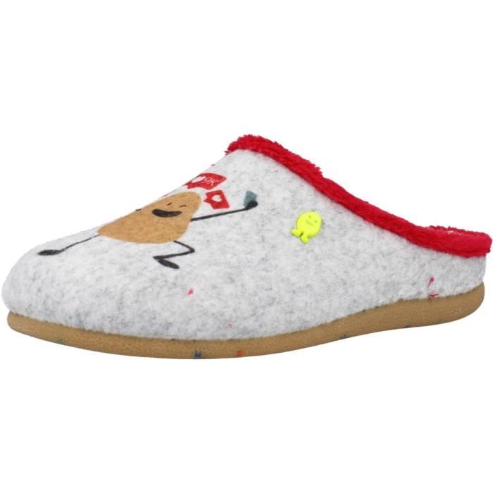 Pantoufles d'hiver douillettes et chaudes Smiley - taille 38-41 - Blanc