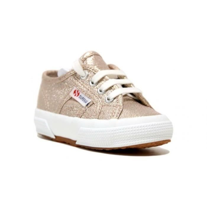 chaussures multisport sneakers superga 2750 lameb. pour fille, couleur rose platine