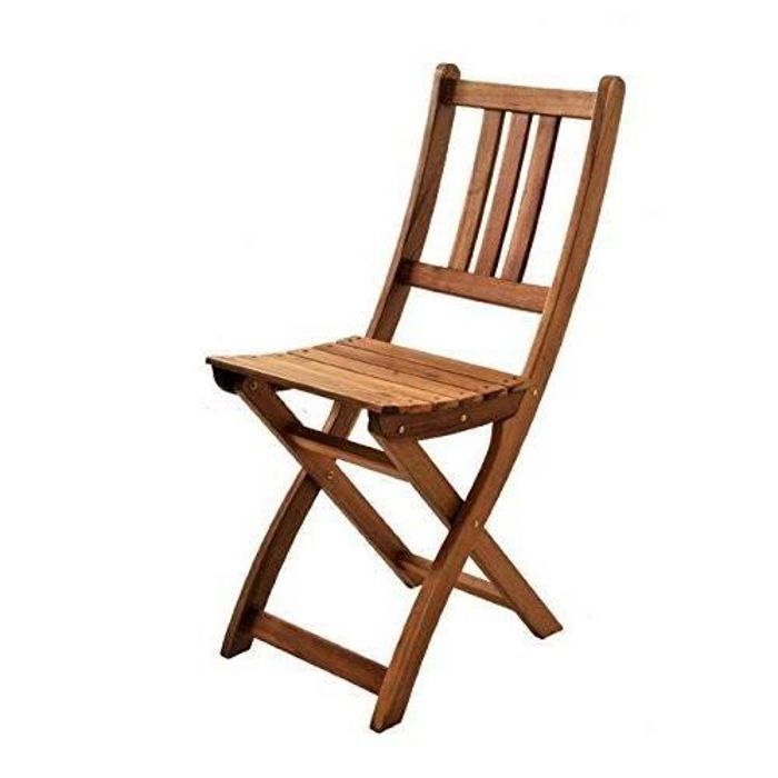 chaise de jardin pliante - sam - acacia - marron - meuble de jardin - naturel