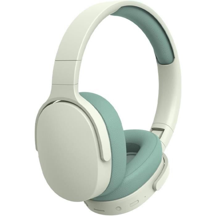 Casque Stéréo Sans Fil Bluetooth Pliable Graffiti Avec Lumière LED, Blanc - TV Son Photo