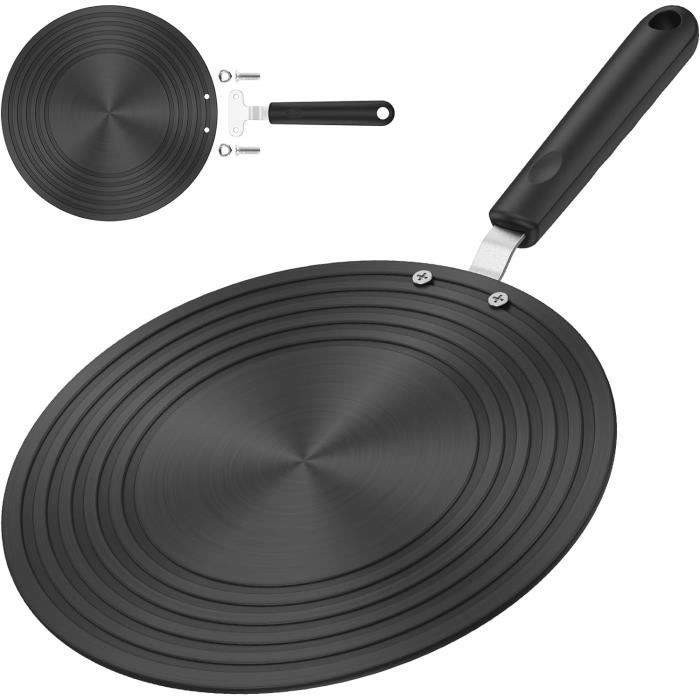 Plaque Adaptateur Induction 28 Cm Double Face Antidérapante - Diffuseur De Chaleur Pour Ustensiles En Verre Et Batterie Cuisine, Avec Poignée Anti-Brûlure