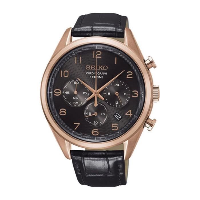 Montre Seiko SSB296P1 Cuir Noir Quartz