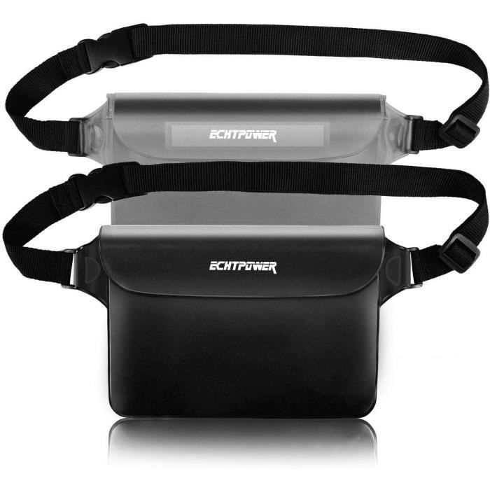 2 Pochettes étanches Avec Sangle - IPX8, Pour Natation, Rafting, Protection Téléphone, Argent, Cartes