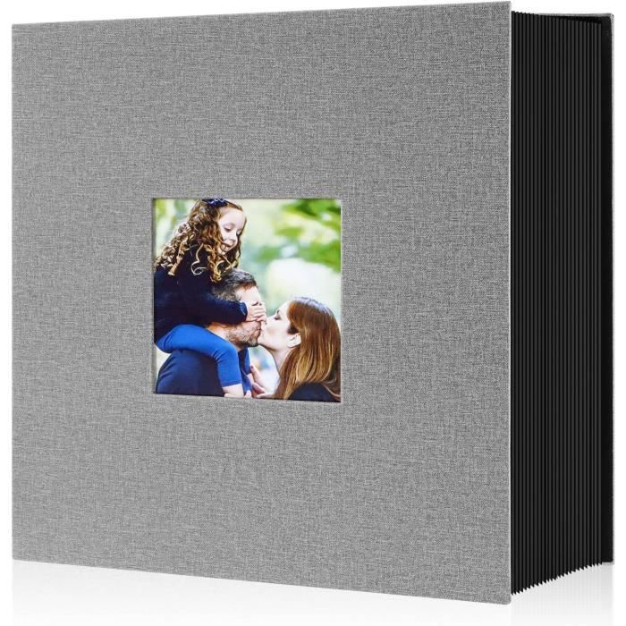 Lanpn Album Photo 10x15 600 Pochette, Grand Format Lin Tissu Album pour  Horizontal Vertical Photos (Gris)57