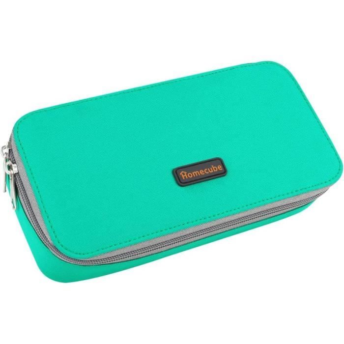Trousse à Crayons En Toile Fleurie – 2 Pièces, Avec Fermeture éclair, Multifonction (17,5x7x5,5cm) Pour école Ou Maquillage