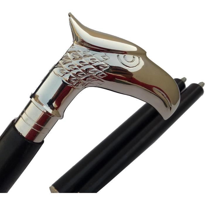 Canne De Marche En Bois Chromé Avec Tête De Chien – Style Victorien, Cadeau élégant