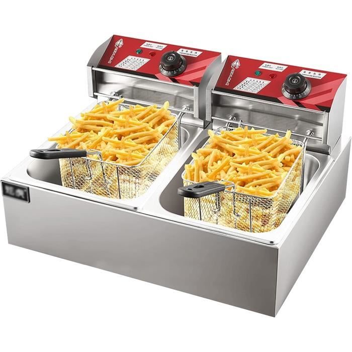 iteuse électrique en acier inoxydable 6L avec panier pour