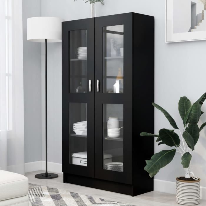 SALE 2024 Armoire à vitrine - Bibliothèque JMS - Noir 82 5x30 5x150 cm Aggloméré 113 43 Kg
