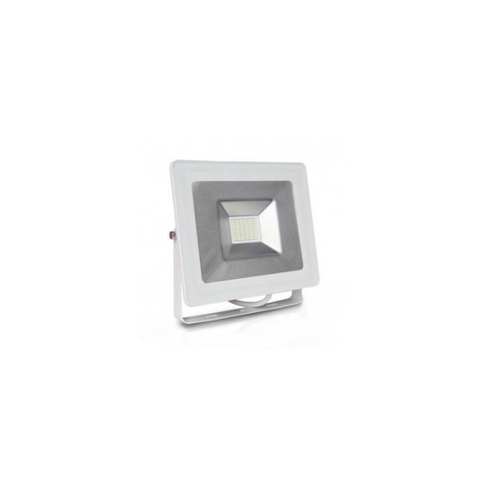 projecteur led plat blanc 30w 6000k ip65 - vision-el - extérieur - verre + aluminium