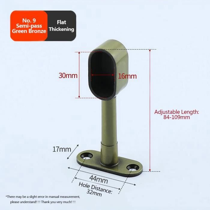 Lot De 2 Supports Pour Tringle à Vêtements - Embout Rond En Alliage De Zinc 25 Mm - Fixation Murale Pour Penderie