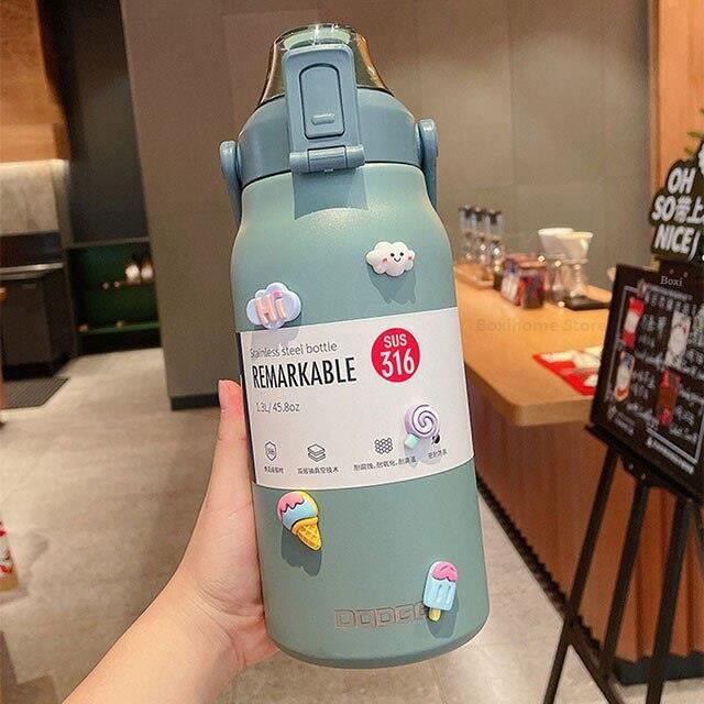 Gourde Isotherme Foydream 1300 Ml - Acier Inoxydable 304 - Garde Le Froid 24h Et Le Chaud 12h - Sans BPA, étanche - Pour Sport, Voyage, école