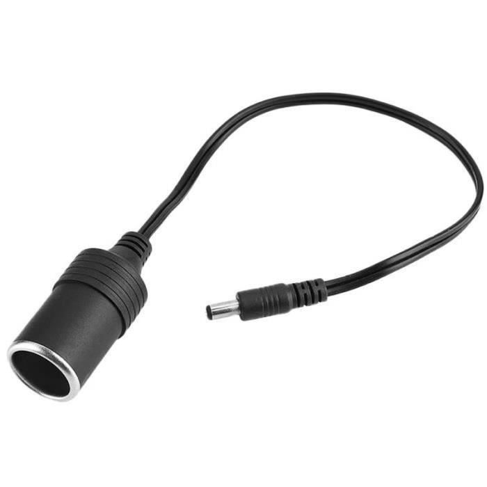 Câble D'alimentation 12V Allume-cigare – Mâle Vers Prise DC 5,5x2,1 Mm Femelle – 30 Cm – Eboxer