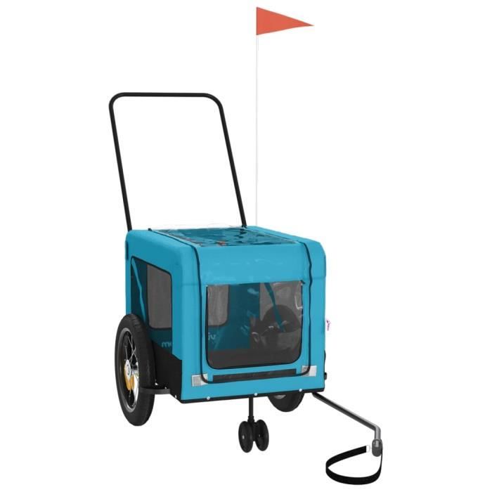 Zerodis Remorque de vélo pour animaux de compagnie bleu et noir 111607