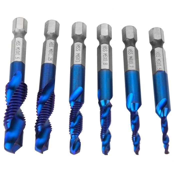 5 Pièces Tarauds Filetage M3 M4 M5 M6 M8 En Acier HSS Haute Vitesse - Kit Taraudage Complet