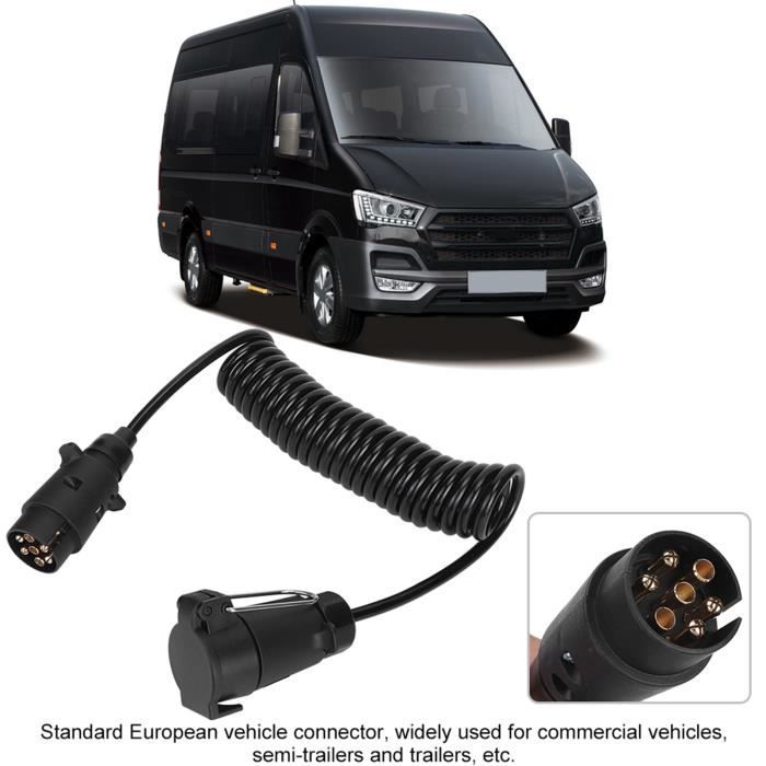 Câble De Remorque BOSCH 7 Pôles - Section 7x1,5 Mm², Longueur 5 M, Gaine Noire PVC, Pour Voiture Et Camion - Fabriqué En Allemagne