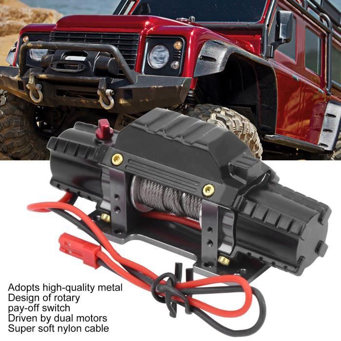 Remorque RC Métal 1/10 Avec 4 Pneus – Pour Axial SCX10 D90 – Noir