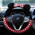 Couverture de volant de bande dessinée mignonne Accessoires auto de voiture Mickey Couverture intérieure Femmes de direction Minnie-1