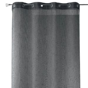 Voilage Neuf Blanc Rayé Gris Bleu Imaginea - 240x140 Cm, étamine Polyester, Vintage, à œillets