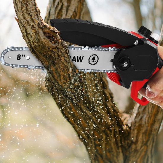 KUZUPRO Mini Tronçonneuse à Batterie 8 Pouces, Tronçonneuse Électrique