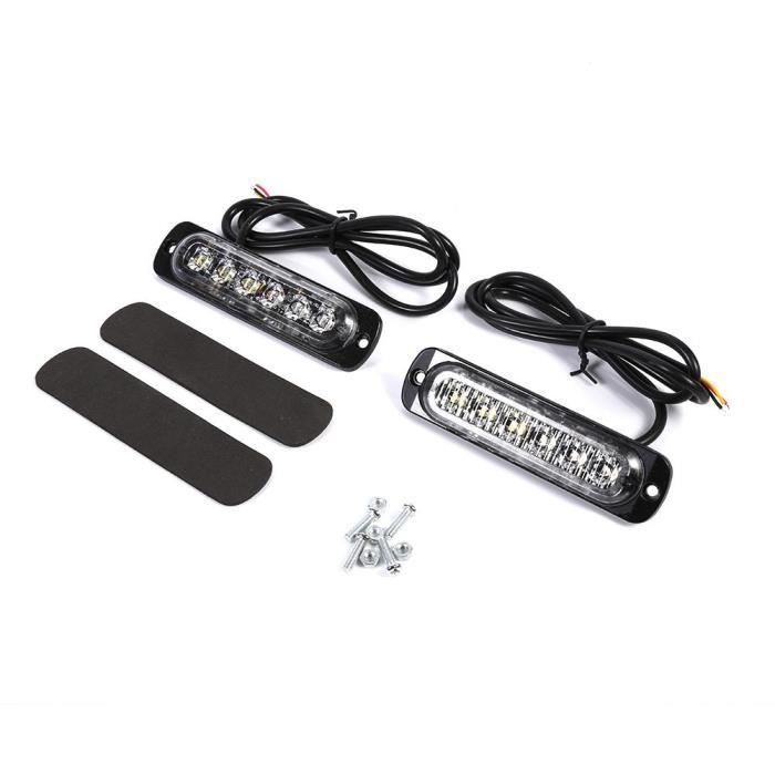 HHYXXX Lot 2 Clignotants LED 12/24V 12 LED – Feux Stroboscopiques 2 Modes Tournant/Avertissement, Étanche IP, Universel Camion Tracteur Bus, Blanc