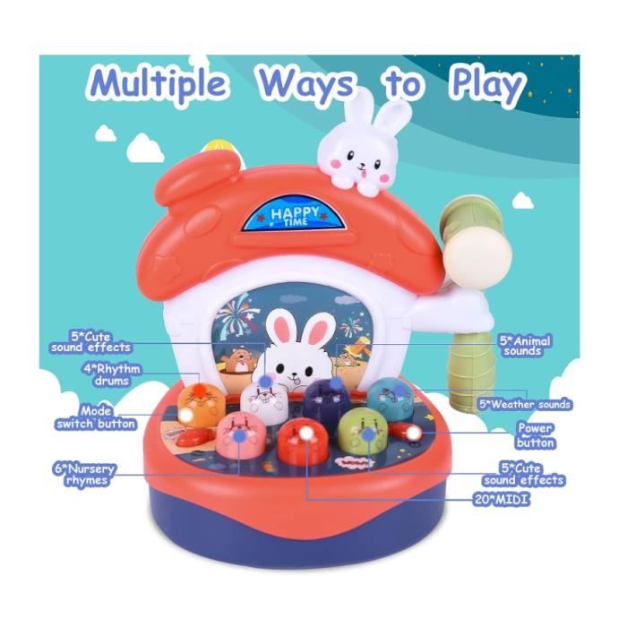 Jouet Chasse Taupe Jeu, Mini Jeu Arcade Electronique Whack a Mole avec