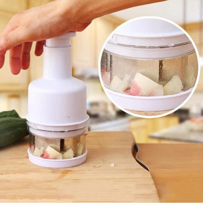 Hachoir Manuel 520 Ml - 5 Lames Acier Inox - Coupe Oignon, Ail, Légumes | Sans Électricité