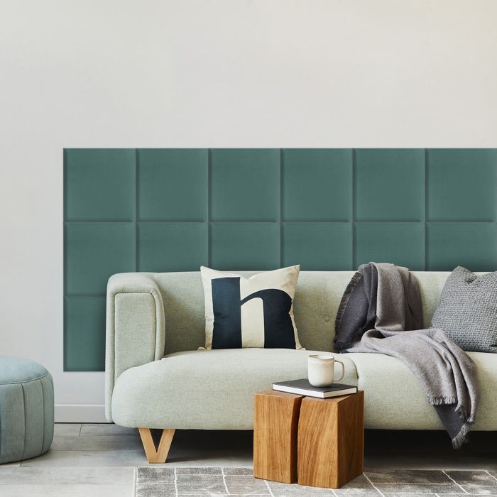 Coussin Mural Rembourré 20x60cm - Panneau Acoustique Vert Bouteille