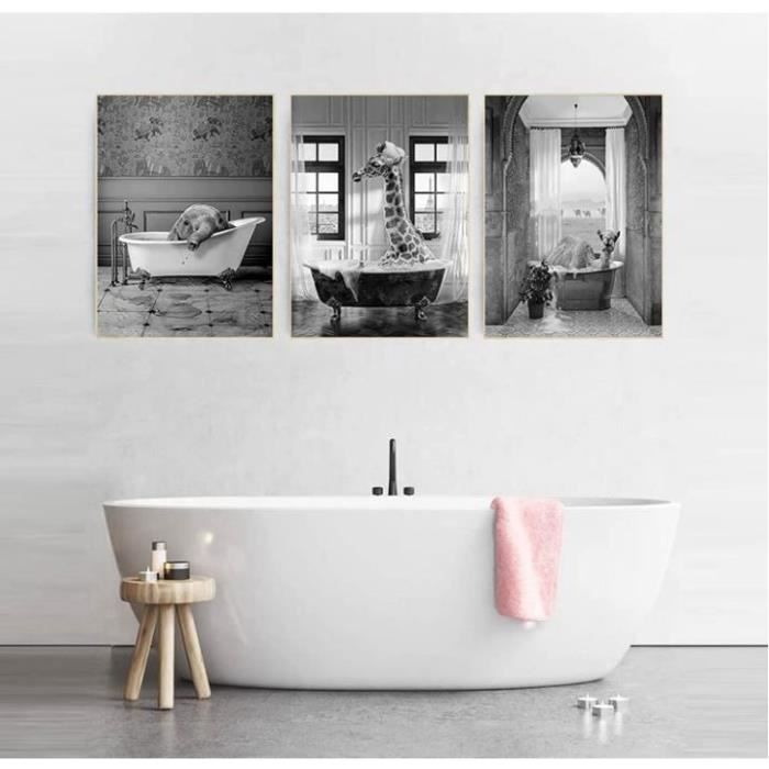 Peinture sur toile pour baignoire, décoration de la maison, affiche de  salle de bain Art mural 50x70cm sans Cadre - Cdiscount Maison