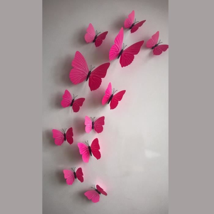 Autocollant Papillon butterfly sticker rose