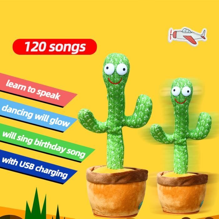 Peluche Chantant,Cactus Qui Danse,Jouet en Peluche pour Enfants,Dancing  Cactus,120 Chansons,Enregistrement,Apprendre à Parler - Cdiscount Jeux -  Jouets