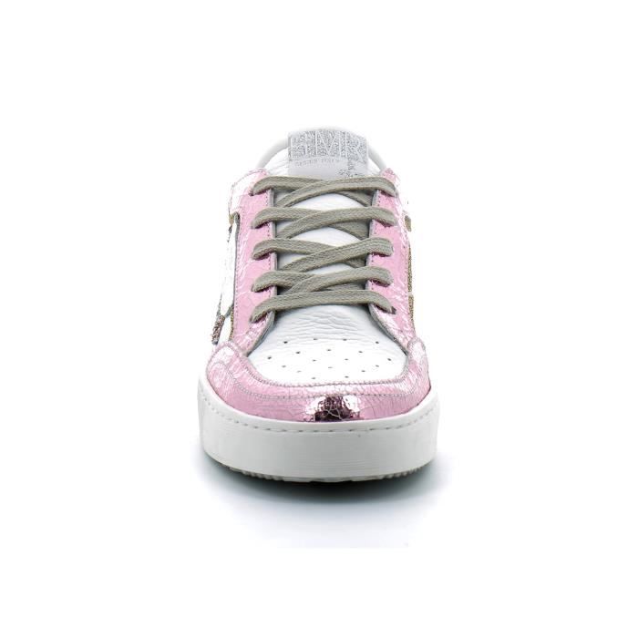 Basket SEMERDJIAN ARTO Rose Homme Adulte Cuir Plat Lacets