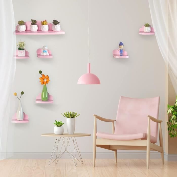 Étagères Murales Lot De 7 Pour Salon Chambre Bureau Salle De Bains Ou Cuisine Des Nuages