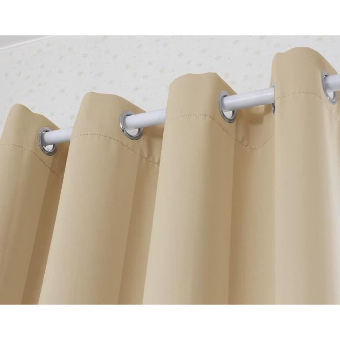 Rideau Occultant Champagne 135x225cm - Isolation Thermique & Acoustique