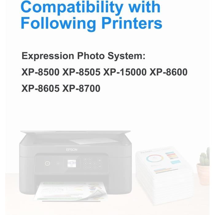 Cartouches D'encre 378XL Compatibles Epson Expression Photo XP-8500, XP-8505, XP-15000 - Lot De 6