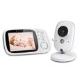 Bébé Moniteur 3.2" LCD Couleur Babyphone Vidéo Ecoute Bébé Video Camera Surveillance 2.4 GHz Bidirectionnelle Vidéo Babyviewe J0F-2