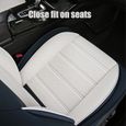 Housse de siège auto universelle en cuir PU pour siège avant pour protéger siège de voiture Bleu et blanc-2