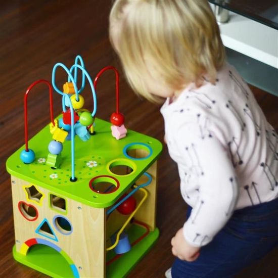 Sofi Cube D Activites En Bois Bebe Enfant Des 18 Mois Jouet D Eveil Multi Activites 5 Faces Multi Jeux Durable Cdiscount Jeux Jouets
