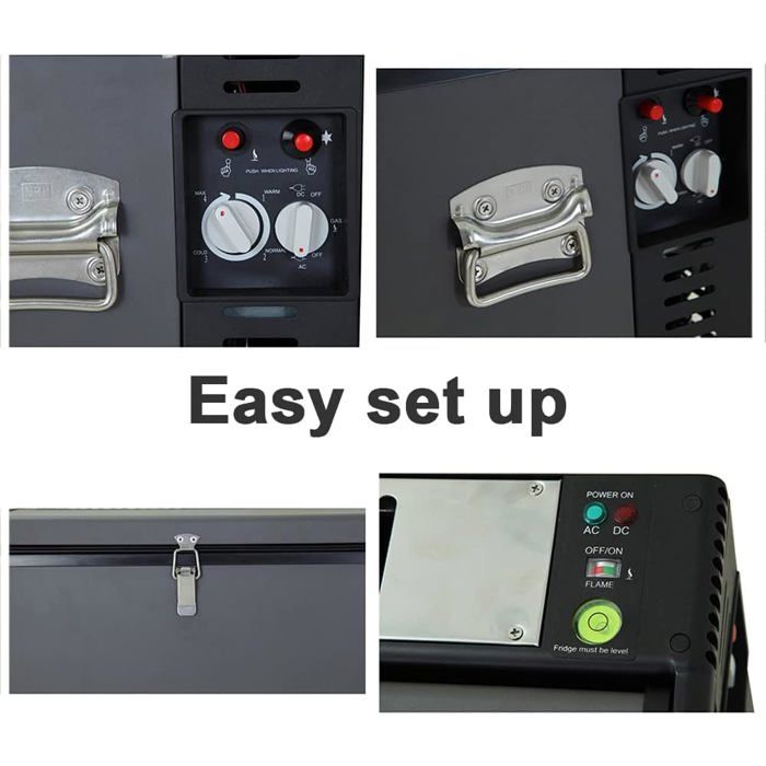 Congélateur Trimixte Techomey 70L - 12V/220V/Gaz Pour Camping, Garage