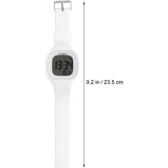 Montre de sport tanche avec bracelet en silicone phosphorescent