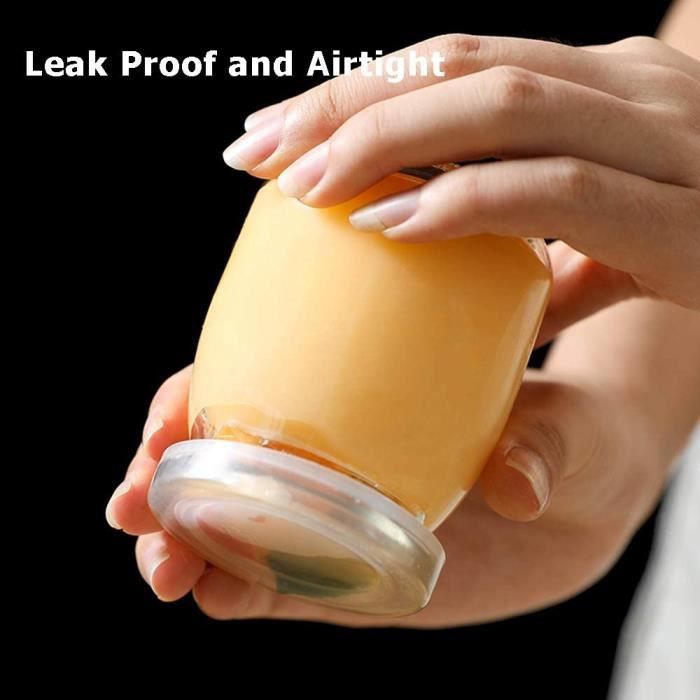 Pot de yaourt en verre avec couvercle plastique - Par 6 - Cdiscount  Electroménager